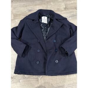 Authentic US Navy Peacoat Double Breasted Wool Blend Jacket Coat